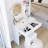 Vanity Table, 17" Round Led Mirror, 3 - Color Lighting System, Soft Stool, Large High Capacity Storage, Small Rooms, American Design, White Touch Controlled Lighting, Cushioned Areas, Style,