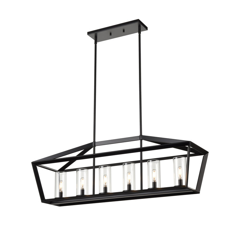 Luminaire suspendu linéaire avec tige 39 po 6 lumières Colchester