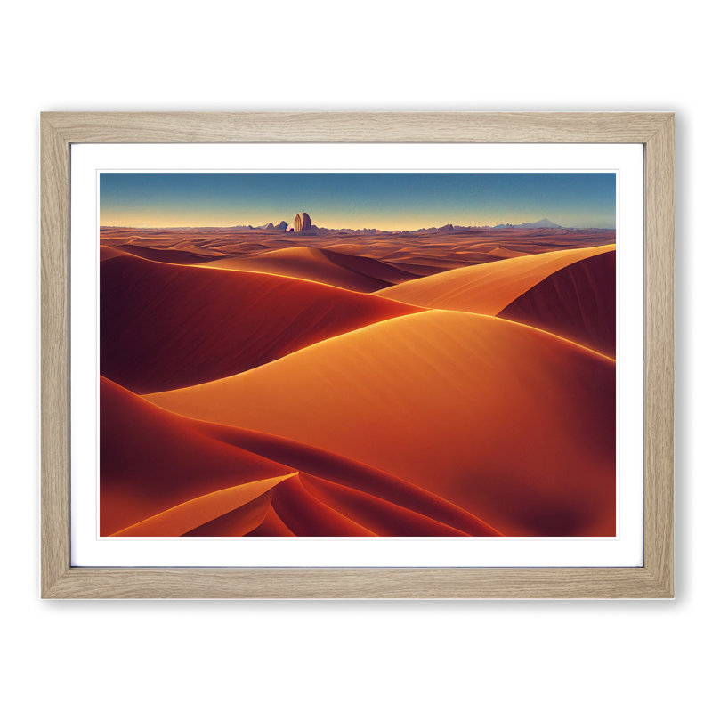 Creative Desert - Single Picture Frame Print, 46cm H x 64cm W x 2cm D, Oak