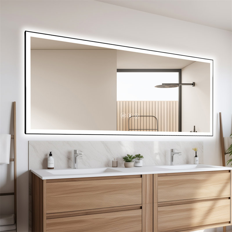 84X40 Inch Frameless LED Bathroom Mirror, 40" x 84"