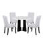 Ensemble de table de salle à manger 5 pièces, table de salle à manger moderne de 43 pouces et 4 chaises rembourrées pour la salle à manger, la cuisine, le salon et l'assemblage facile-1326363746-1326363756
