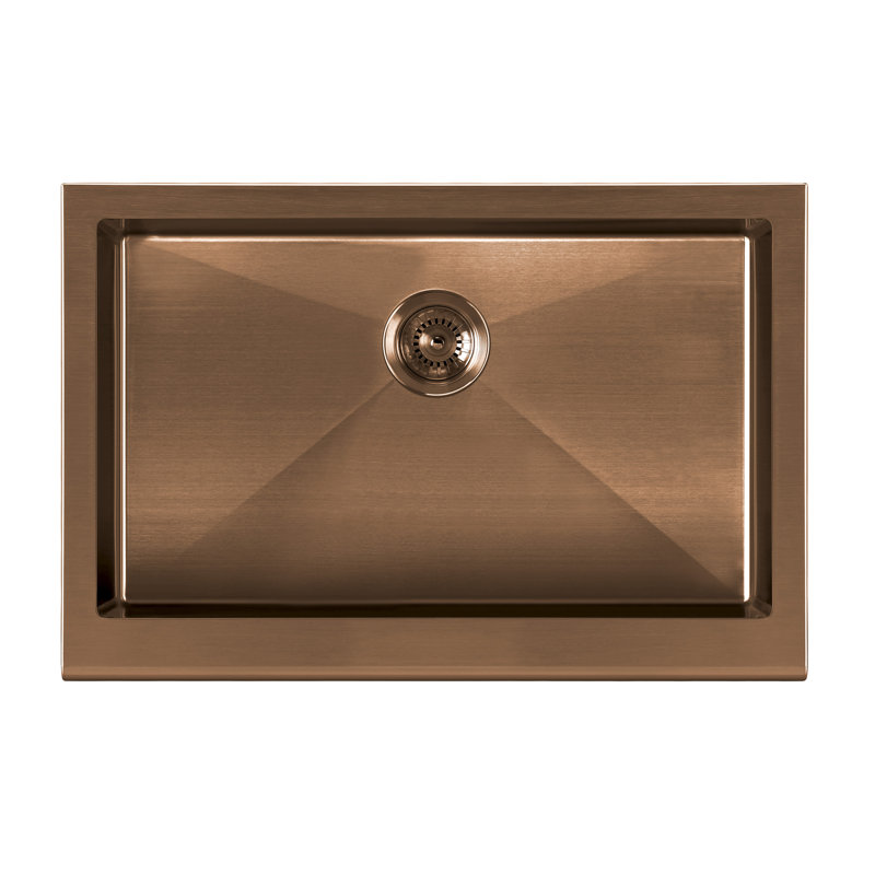 Copper 30" Farmhouse Drop-In Single Bowl Stainless Steel Sink