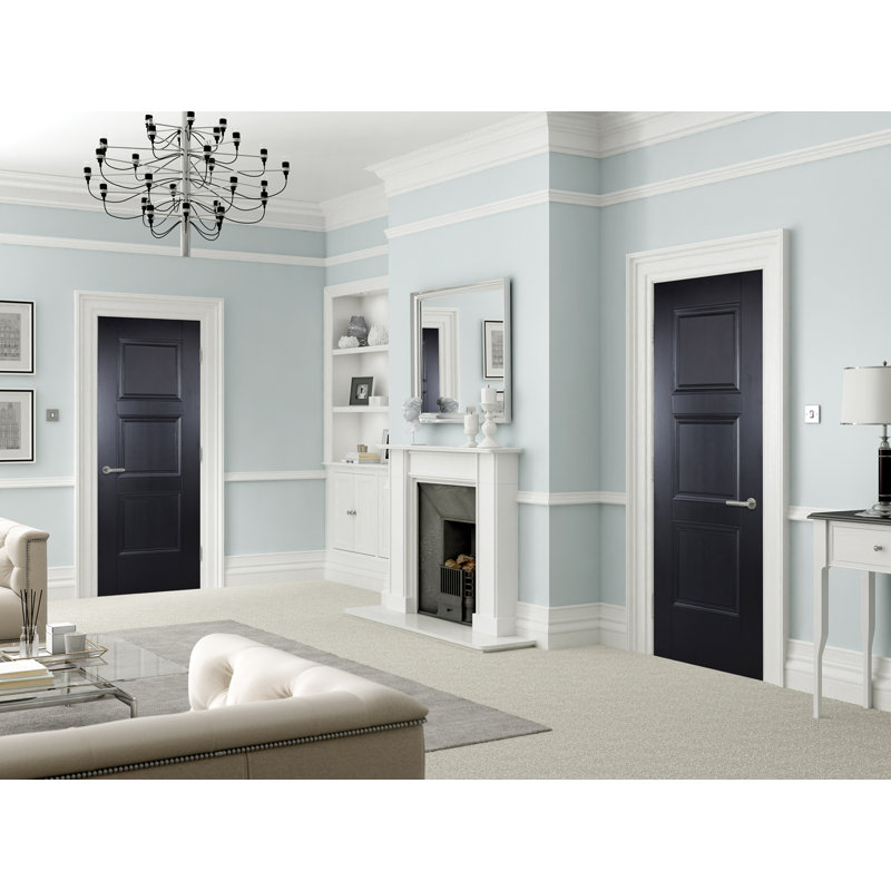 Amsterdam Primed Black Internal Door, 198.1cm H x 83.8cm W x 3.5cm D