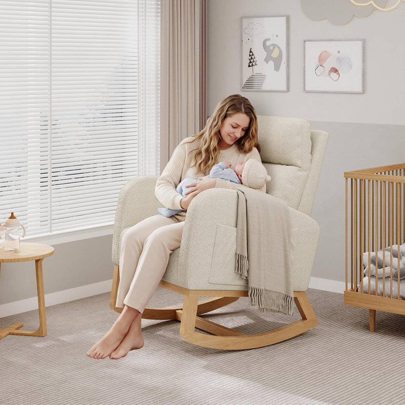 Fauteuil à bascule Modern, Ourson blanc