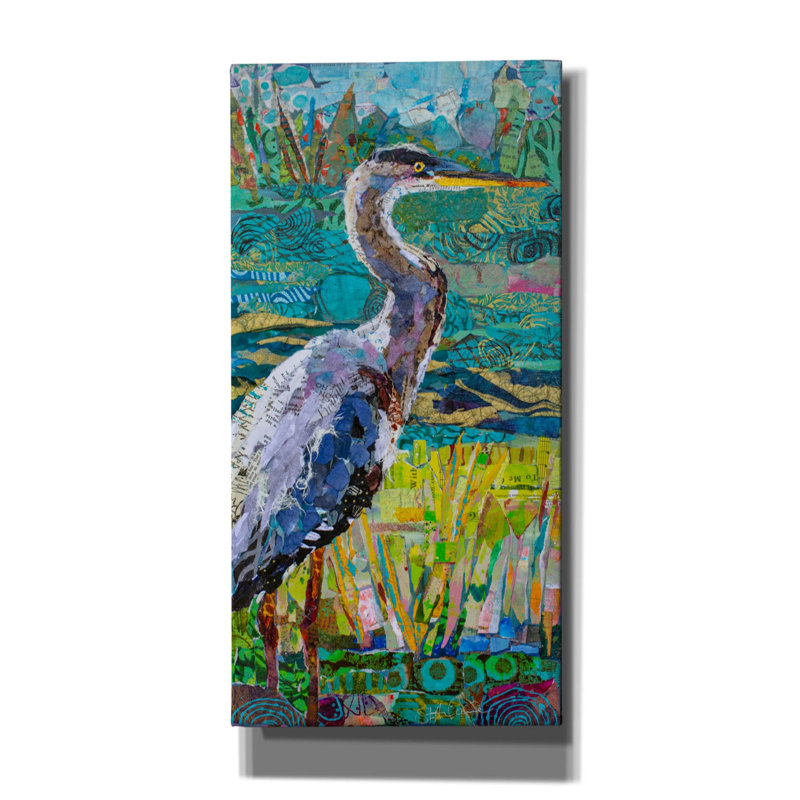 «Oswayo Great Blue Heron 2» sur toile par St. Hilaire Elizabeth, reproduction, H 40 po x l 20 po x P 1,5 po