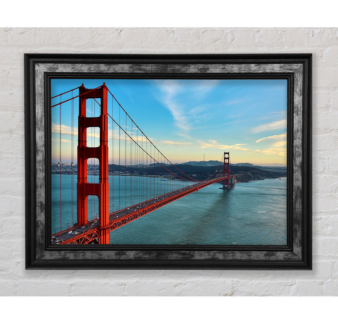 Golden Gate Bridge Blue Waters Gerahmter Druck