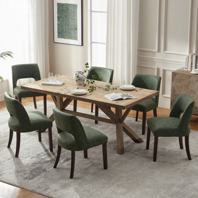 Faux Leather Upholstered Back Side Dining Chair (Set of 6)