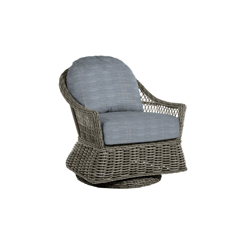 Fauteuil oscillant tissé Soho, Pas de soudure, InsideOut® Rollo ‑ lin Chambray, Noir
