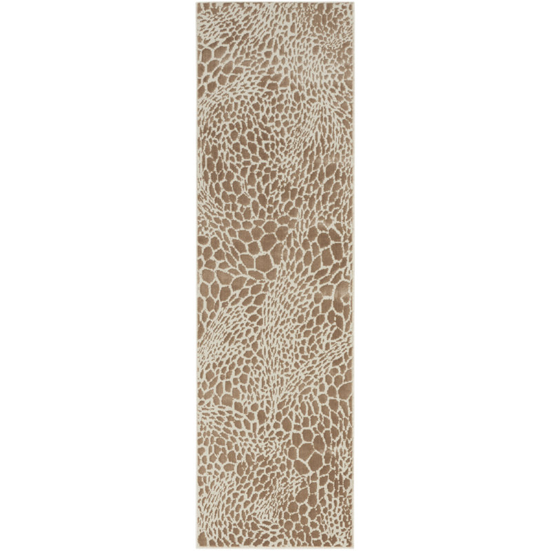 Tapis d'intérieur moderne argent Mercer41 Danijah, Tapis de couloir 2 pi 3 po x 7 pi 6 po