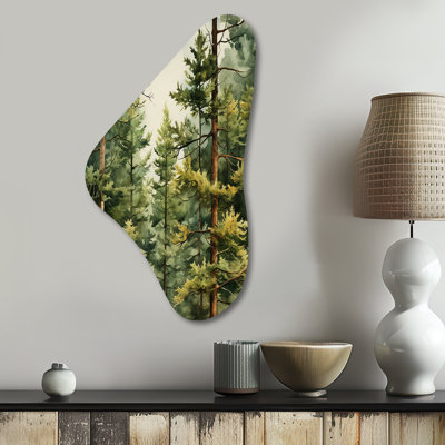 Hanschen - Tree Pine Boomerang Shape Asymmetric Metal Wall Art