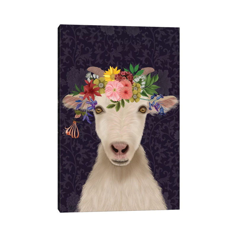 Goat Bohemian 1 Piece Wrapped Canvas Painting, 20.32 cm H x 30.48 cm W