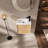18.5" Wall-Mounted Bathroom Vanity With Resin Sink, Soft Closed Single Door, Bathroom Cabinet Set, MDF, Nature Wood (KD-Packing)