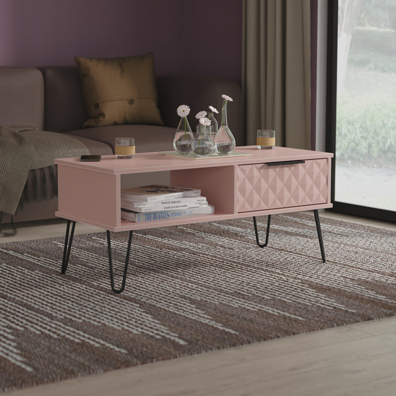 Tarkio Coffee Table with Storage, Pink