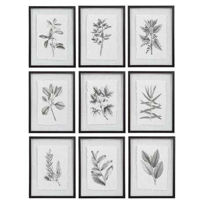 Farmhouse Florals - Ensemble de 9 reproductions de cadres photo simples