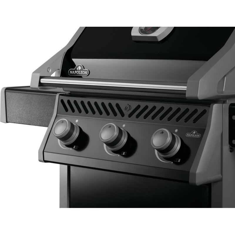Gril de cuisson à 3 brûleurs avec grilles en fonte Rogue® 425, Noir, noir, noir, noir, Gaz naturel