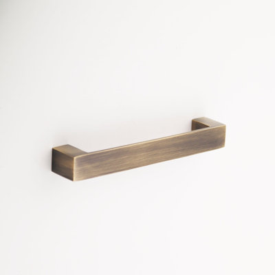 Madelyn Carter Gabrielle Solid Brass Cabinet Hardware, Antique Brass Drawer Pull with 6" Centers