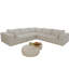 Nuage de velours côtelé blanc de 118,2 po, 5 sièges, fabrication à deux couches, coussin amovible, sans assemblage, bricolage pour le salon et la conférence, rembourrage en mousse souple, compression à haute densité pour économiser de l'espace