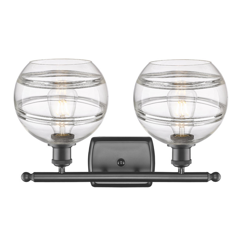 Éclairage pour meuble-lavabo à 2 lumières à intensité variable Bienes, Transparent, Bronze huilé
