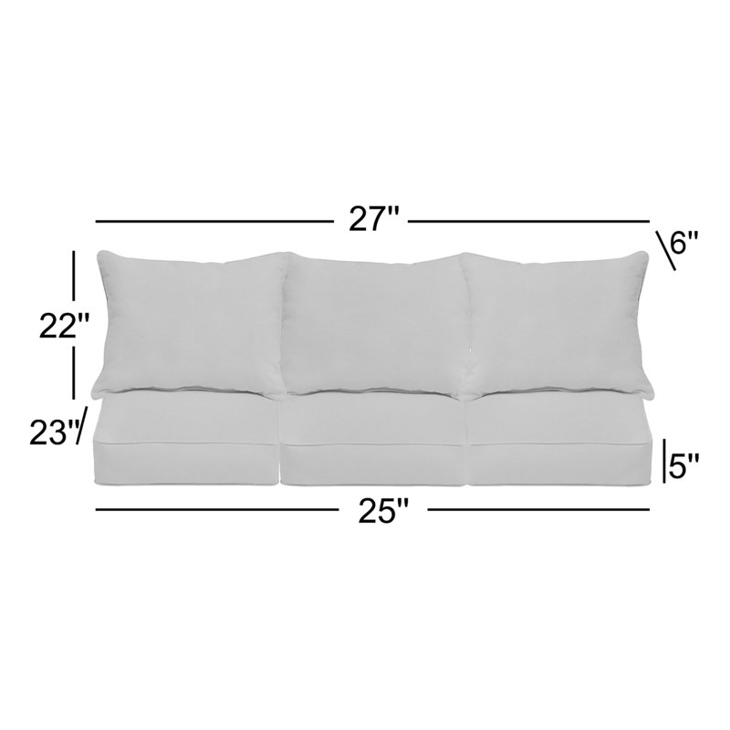 Coussin de siège / dossier en Sunbrella pour l'intérieur et l'extérieur Alline, Toile bleu marine Sunbrella®
