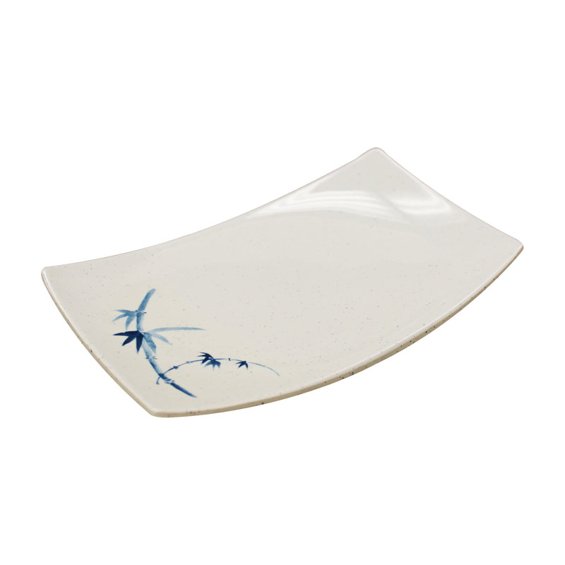 Bamboo Melamine Rectangular 6.81" Appetizer Plate