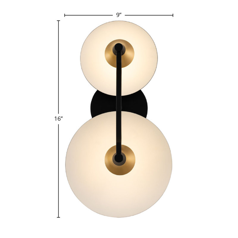 Redding 16-in Gold/Matte Black Wall Sconce