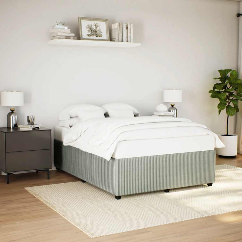 Structure de lit Latitude Run® sans velours pour matelas, Gris clair, Lit double