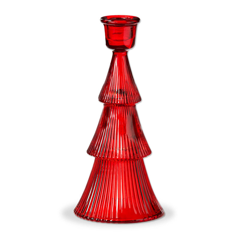 Tree Taper Holder Small, 7.5'' H x 3.5'' W x 3.5'' D, Red