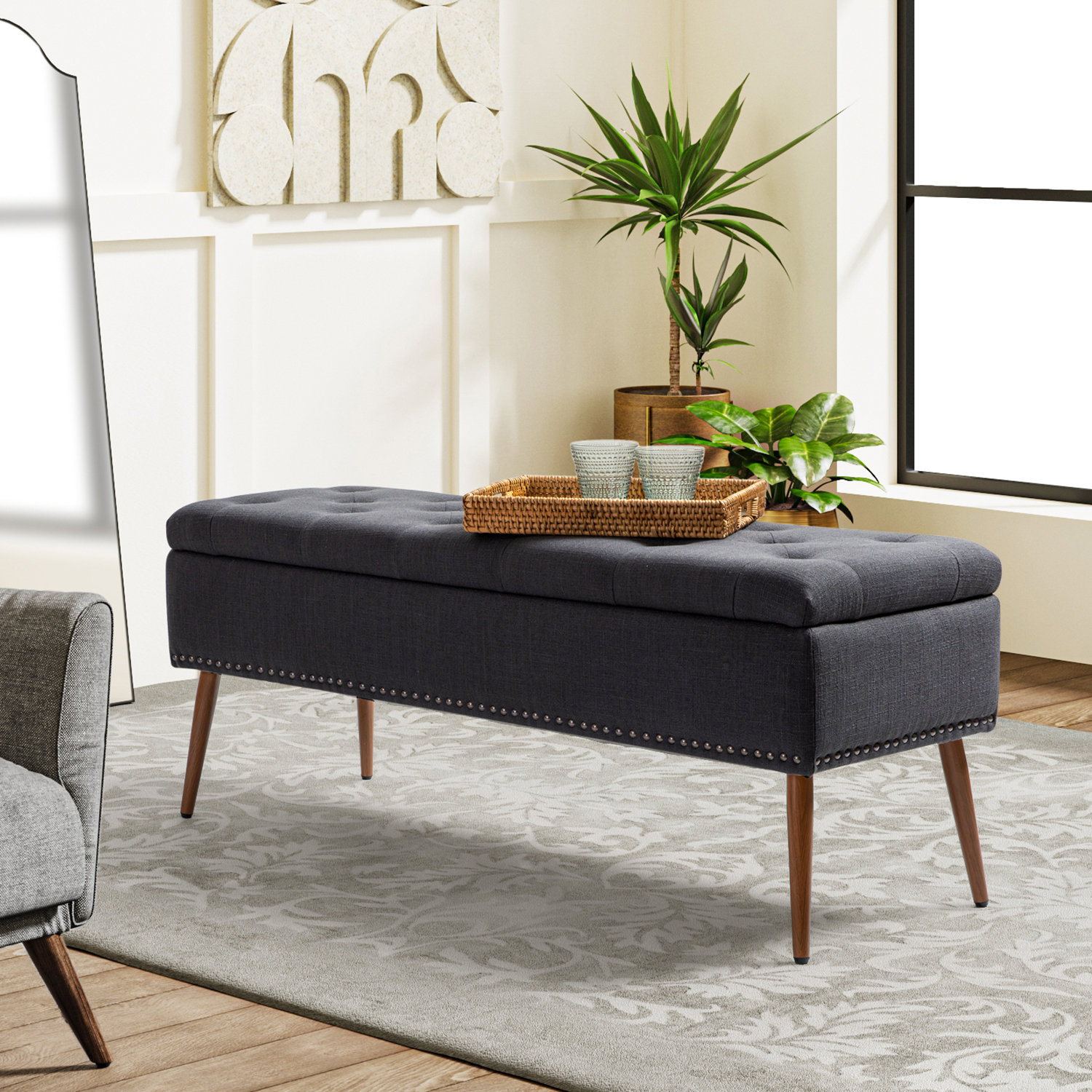 Mosier upholstered flip top deals storage bench