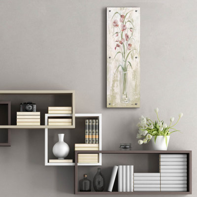 'Red Field Flowers'  by Cheri Blum Acrylic Glass Wall Art