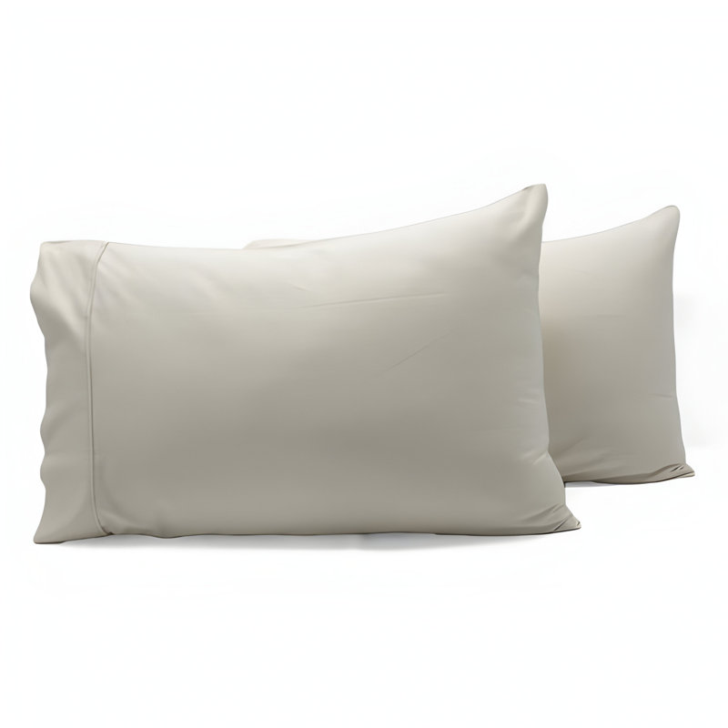 Ensemble de 2 taies d'oreiller en coton 300TC Percale, H 20 po x l 36 po, Uni ivoire