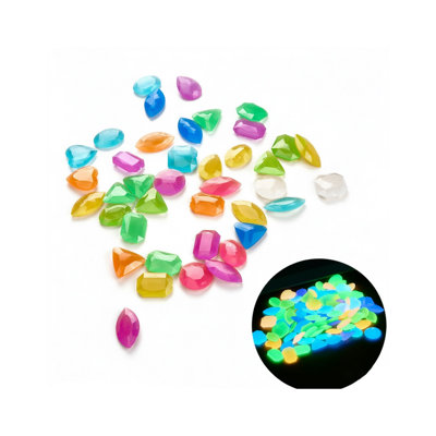 Luminous Gemstones Fluorescent Stones Aquarium Fish Tank DIY Landscaping Decor Mixed Colors Random Selection 100g Approx 50 To 60 Pieces