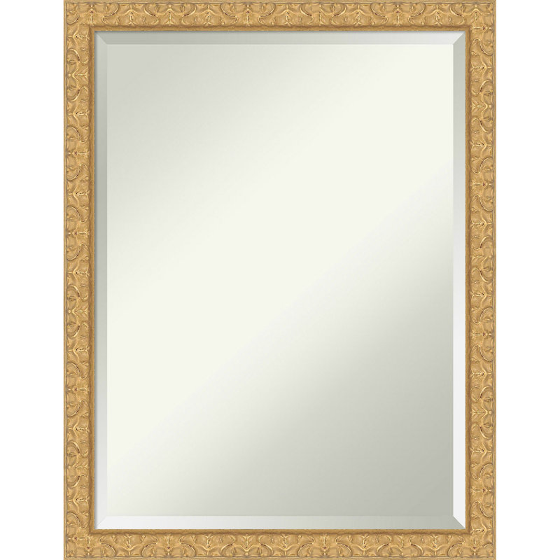 Lila Beveled Wood Framed Wall Mirror, 26.5" x 20.5", Gold