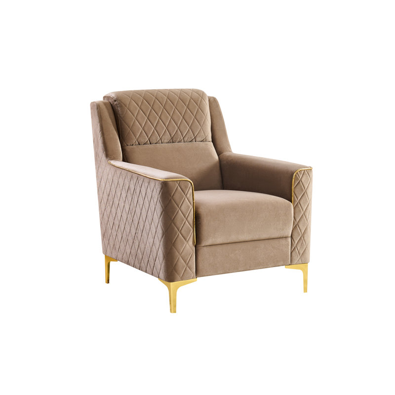 Fauteuil rembourré 39 po Sombir, Polyester à 100 % de couleur brune