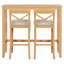 Ensemble repas avec 2 chaises de bar et table rectangulaire de 122 cm, idéal pour les petits espaces, couleur naturel et beige, structure robuste, repose-pieds pour un confort optimal