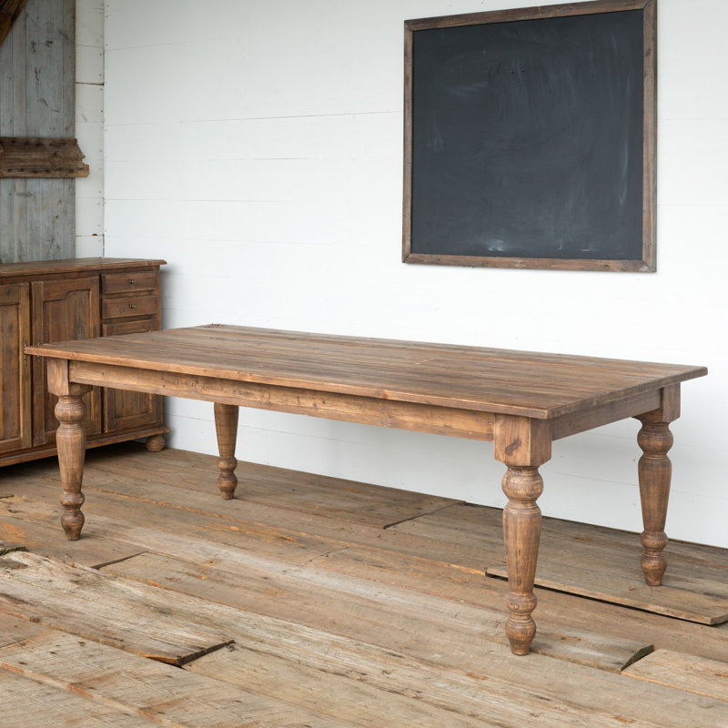 Pine Rectangular Solid Wood Top with Solid Wood Base Dining Table