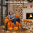 Wowmax Pumpkin Bean Bag Sofa Chair, Giant Bean Bag Chair, Oversized Bean Bag Couch for Adults, Stuffed Big Accent Sofa Lounge Floor Sofa for Gaming, Reading, Orange Compression