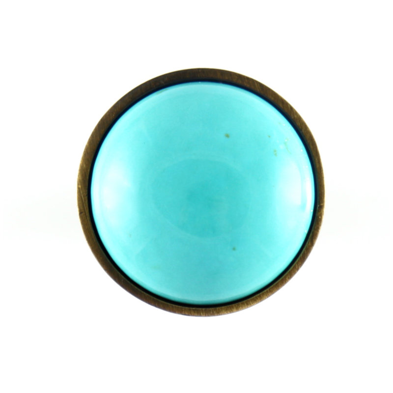 1.25" Diameter Mushroom Knob, Oiled Rubbed Bronze/Blue