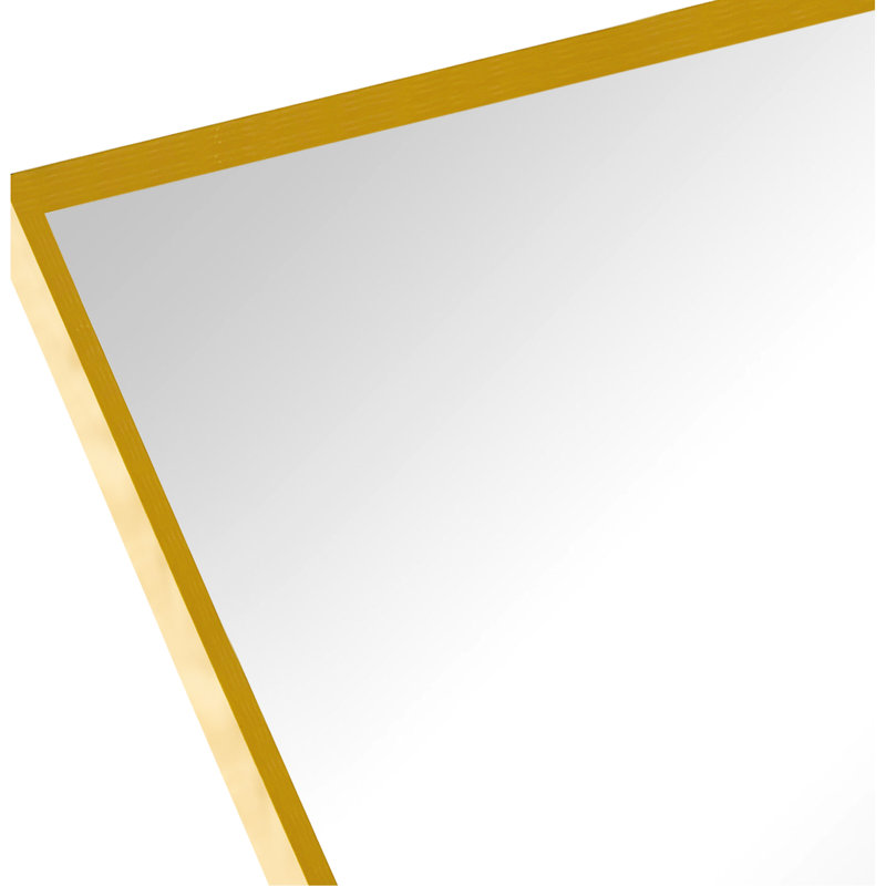 Miroir mural 24 po x 36 po en métal doré pour salle de bain, verre trempé, alliage rouille, Doré