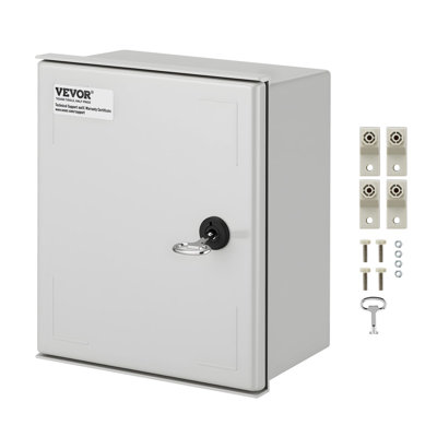 Boîte électrique NEMA, boîtier électrique en fibre de verre NEMA 4X 12 po x 10 po x 6 po, IP66 résistant à l'eau et à la poussière, convient à une utilisation extérieure et intérieure, comprend une plaque de montage (30 x 25 x 14 cm)