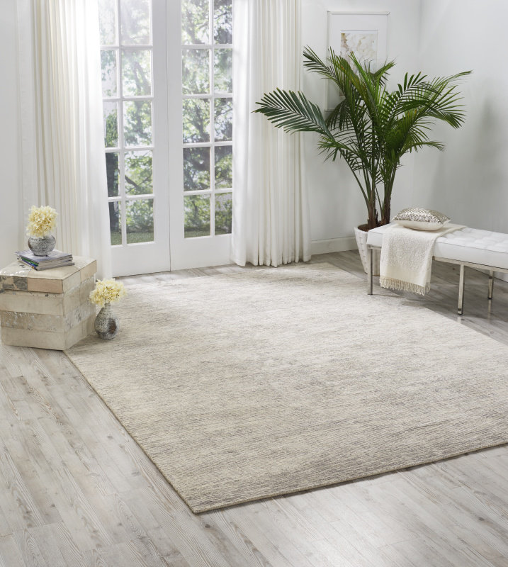 Nourison OCEAN 2' x 3' Sand Modern Indoor Rug, Mist, Rectangle 5'6" X 7'5"