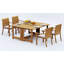 4 Seats 5 Pcs Grade-A Teak Wood Dining Set: 60" Square Rectangle Butterfly Table And 4 Napa Stacking Arm Chairs #11NP1404-918751333