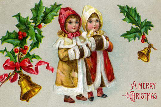 « a merry christmas », affiche rétro, H 44 po x l 66 po