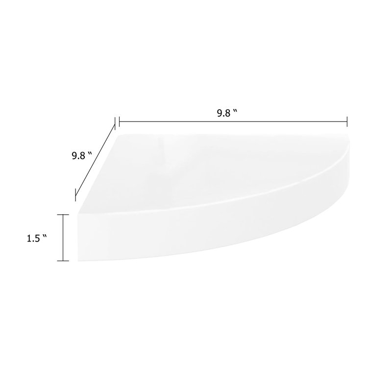 Ensemble de 2 tablettes murales Phoebs, Blanc brillant