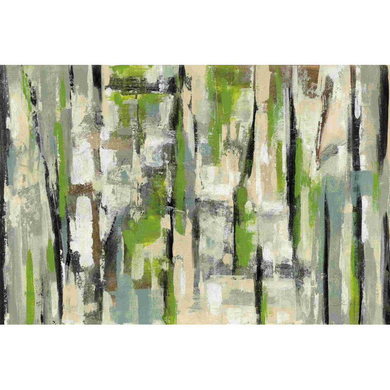 «Spring Stripes» par Silvia Vassileva - peinture sur toile tendue, H 20 po x l 30 po