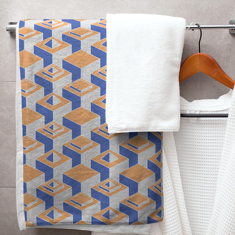 Jordao Bath Towel, Orange/Blue