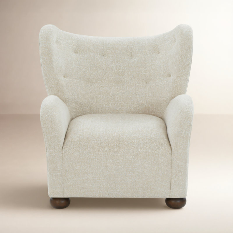 Galloway Wingback Accent Chair, Taupe Chenille
