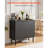 Coffee Bar Cabinet, Mid Century Fluted Coffee Bar Table with 2-Tier Storage, Buffet Stand Cabinet with Barn Door, Sideboard Buffet Station for Living Room, Entryway, 31.5 x 14.7 x 31.5 in, Black-1381222501