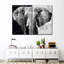 Éléphant noir et blanc, reproduction sur toile-92829561