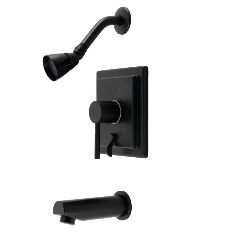 Kingston Brass Concord Single-Handle Pressure Balanced Tub and Shower Faucet, Matte Black