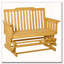 Banc oscillant à lattes en bois pour 2 personnes avec accoudoirs larges Outsunny